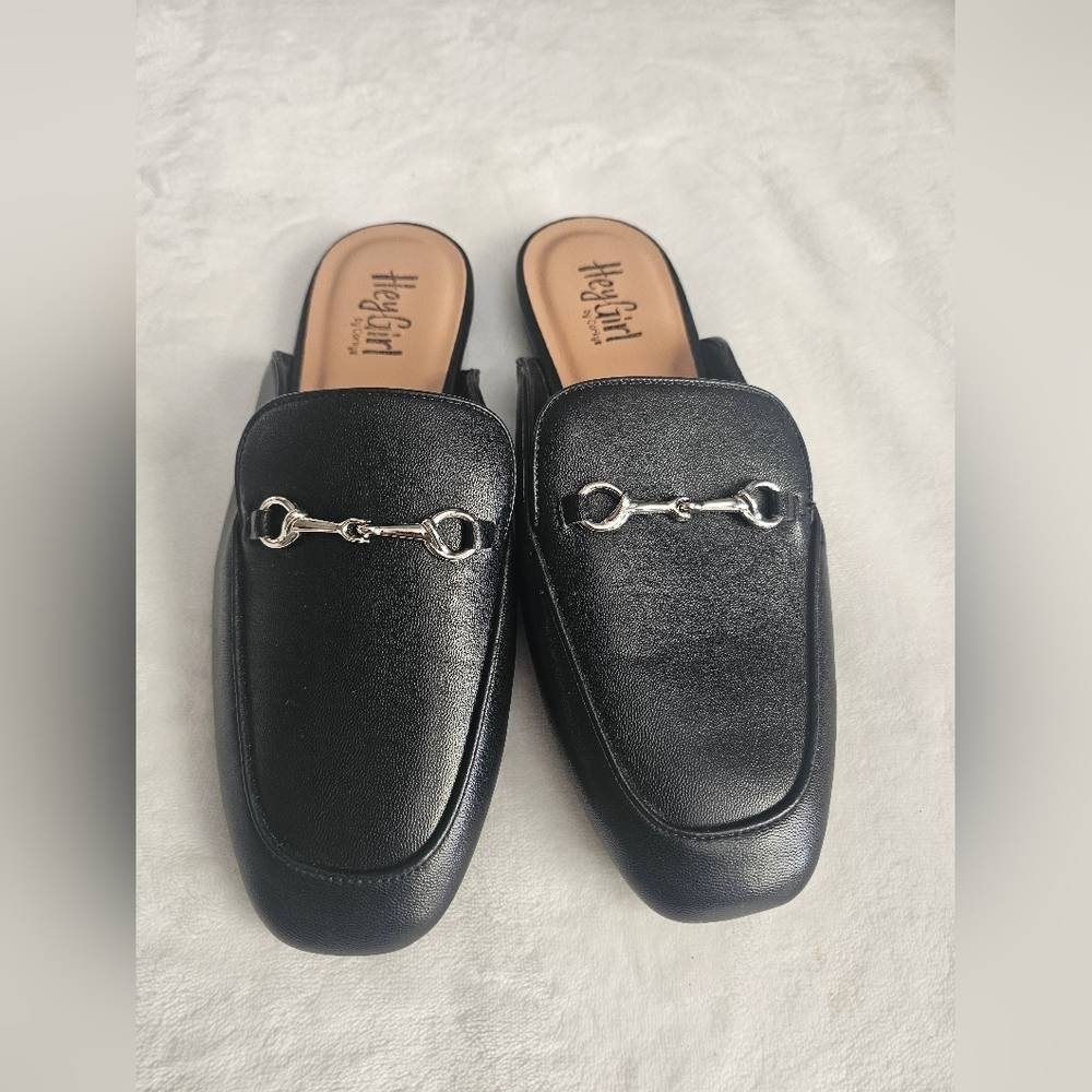 Hey Girl By Corkys Black Loafers with Silver Accent